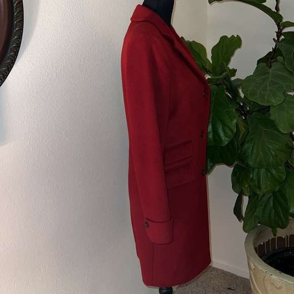 Ralph Lauren Women’s Single Breast Crimson Wool Blend Dress Over Coat Size 8 - Picture 5 of 16